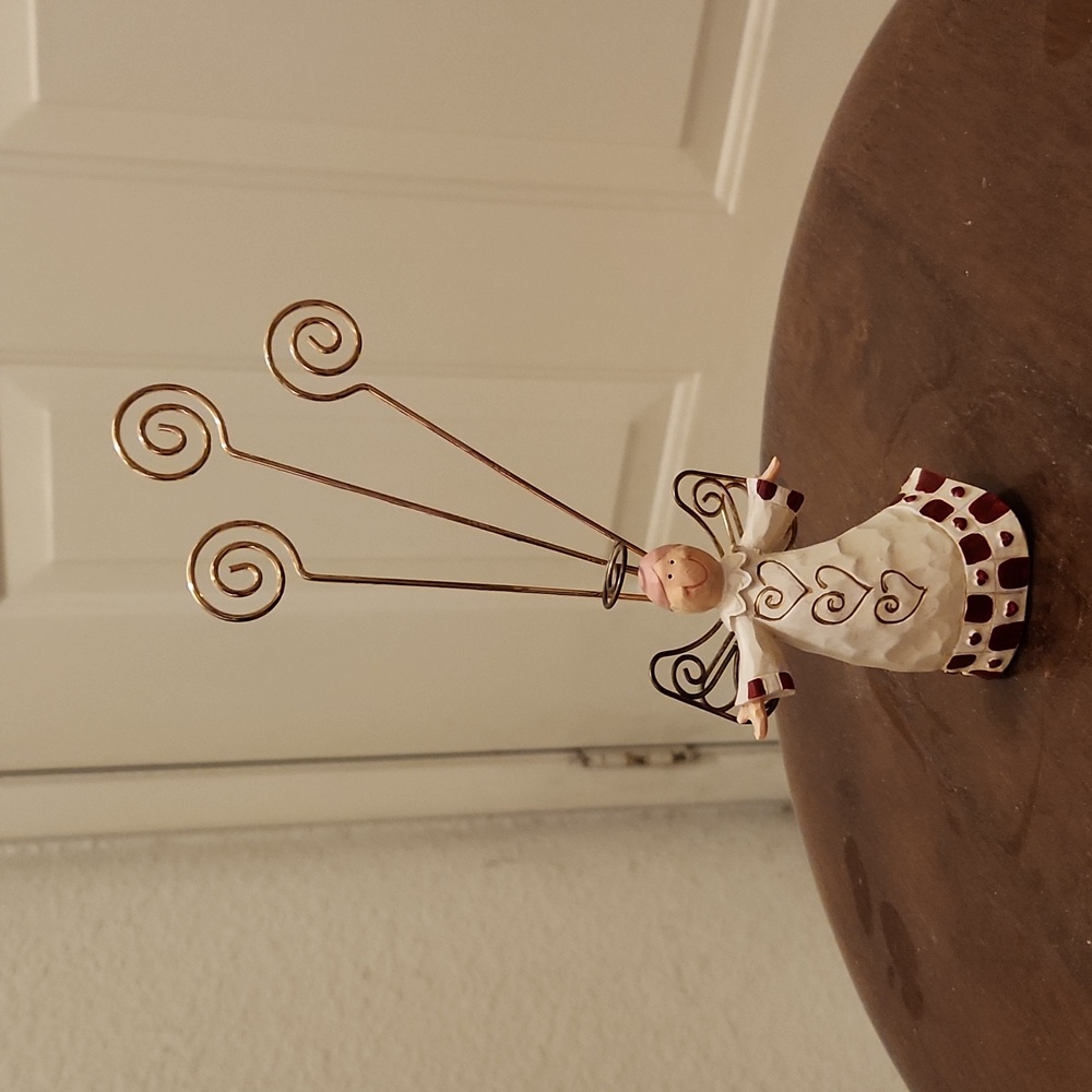 Angel statue and picture holder